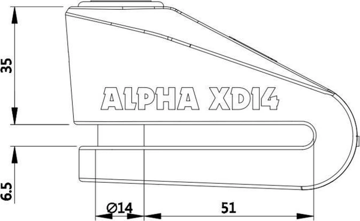 Oxford XA14 Alarm Schijfremslot ART 4 - Geel - Image 3