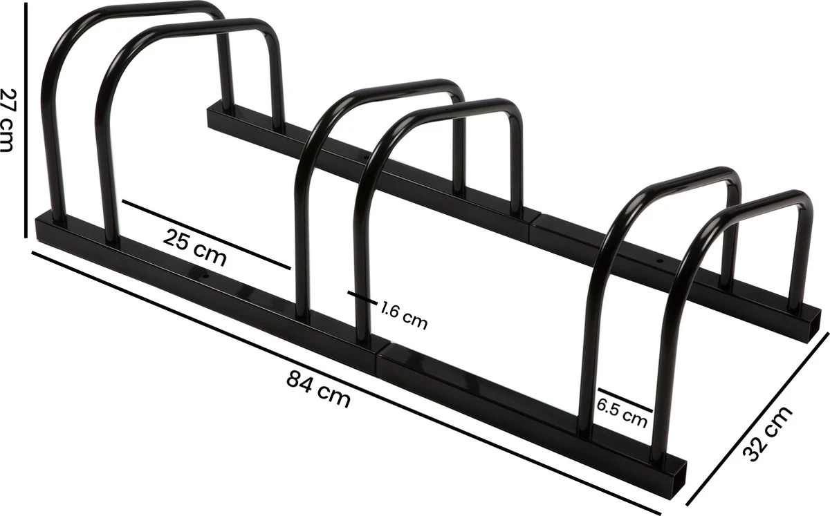 Alora Fietsenrek Voor 3 Fietsen Zwart- Met Muurbevestiging - Fietsen Rek - Image 7