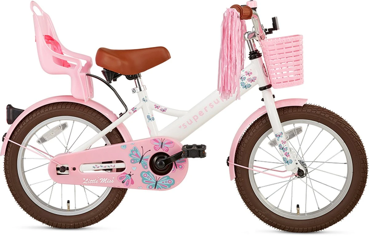 Supersuper Little Miss - Kinderfiets - Meisjesfiets - 16 Inch - Wit