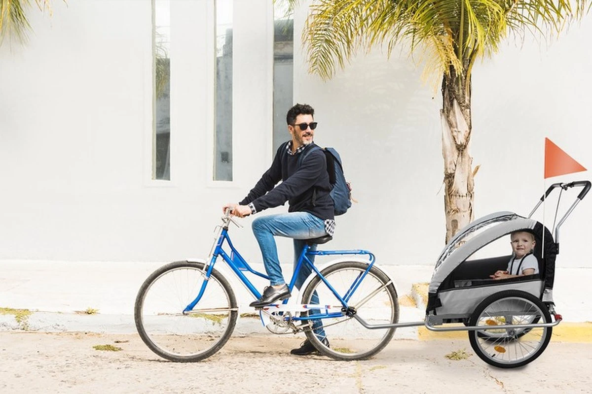 Fietskar Voor Kinderen - 3 In 1 - Geschikt Voor 2 Kinderen - Kinderfietskar - Fietskar Kind - Fietskar Hond - Image 2