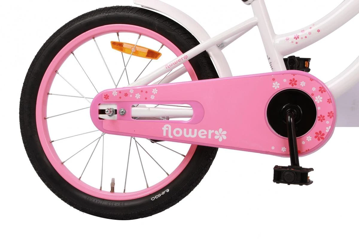 Amigo Flower Meisjesfiets - Kinderfiets 18 Inch - Wit - Image 3