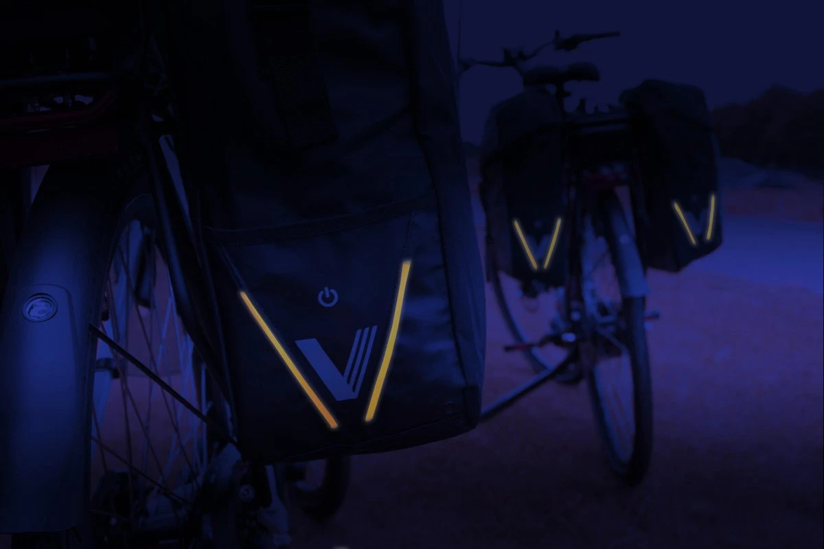 XLC V-light Rolltop Dubbele Fietstas - Zwart - 56 Liter - Image 7