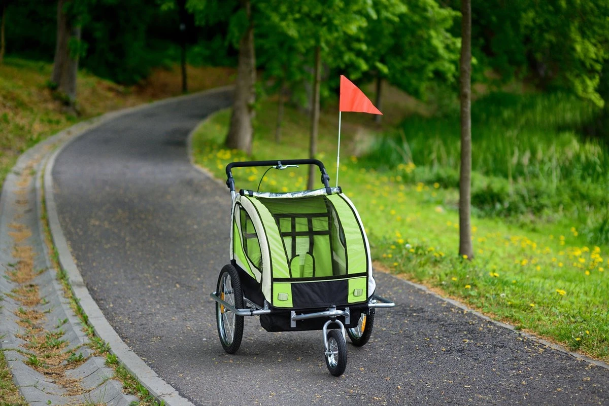 Fietkar - 2 Kinderen - Met Schokbreker - Lime - Image 8