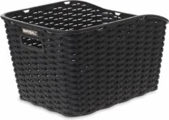 Basil Weave WP Fietsmand - Achter - Kunststof - Inclusief Bevestigingssysteem - Zwart