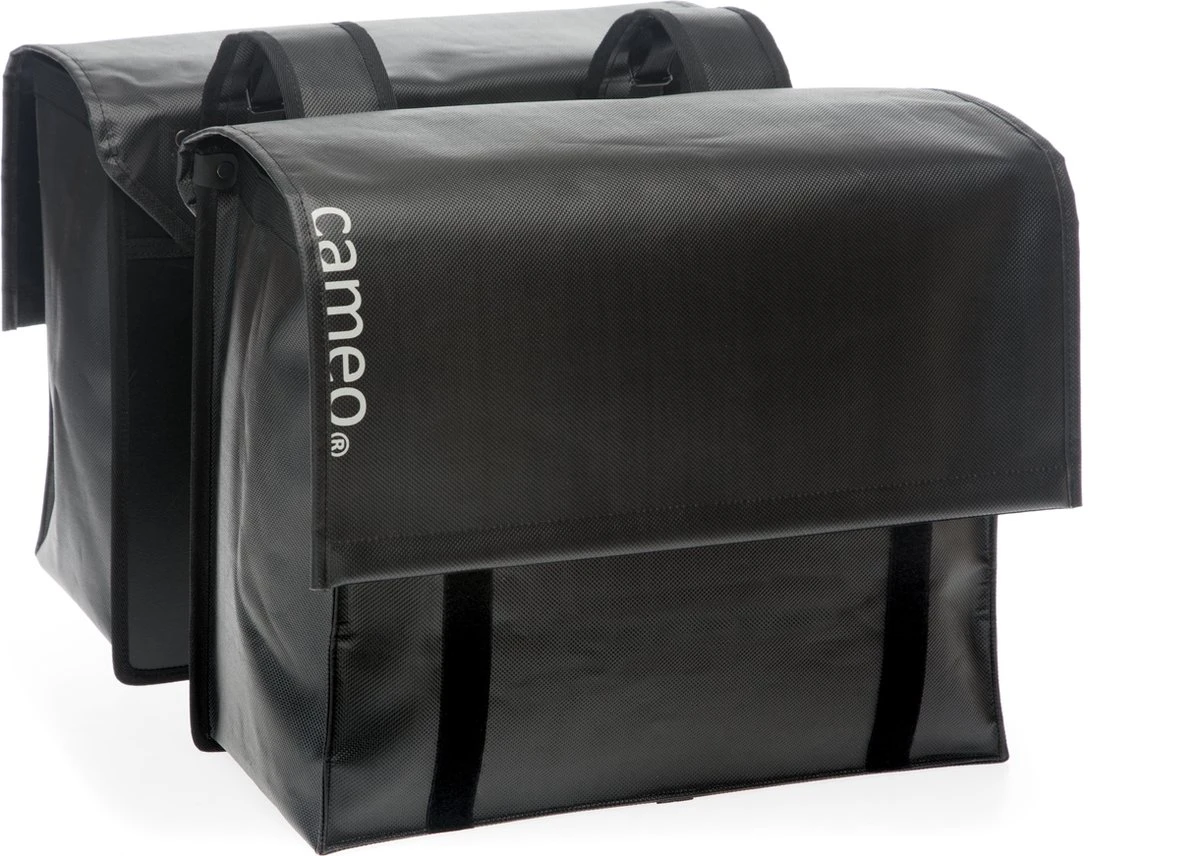 New Looxs Cameo Dubbele Fietstas - Bisonyl - 46 Liter - Glanzend Zwart
