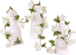 Bloemenslinger Fiets Wit - Stijlvolle Bloemenstreng Voor Fietsmand Of Stuur - 220 CM Bloemen - Plastic Kunstbloemen Fiets Slinger