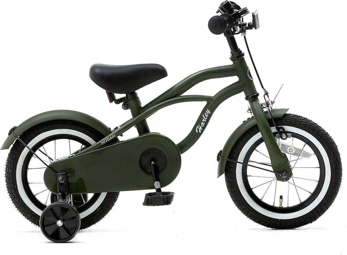 Nogan Harley - Kinderfiets - Jongensfiets - 12 Inch - Leger Groen