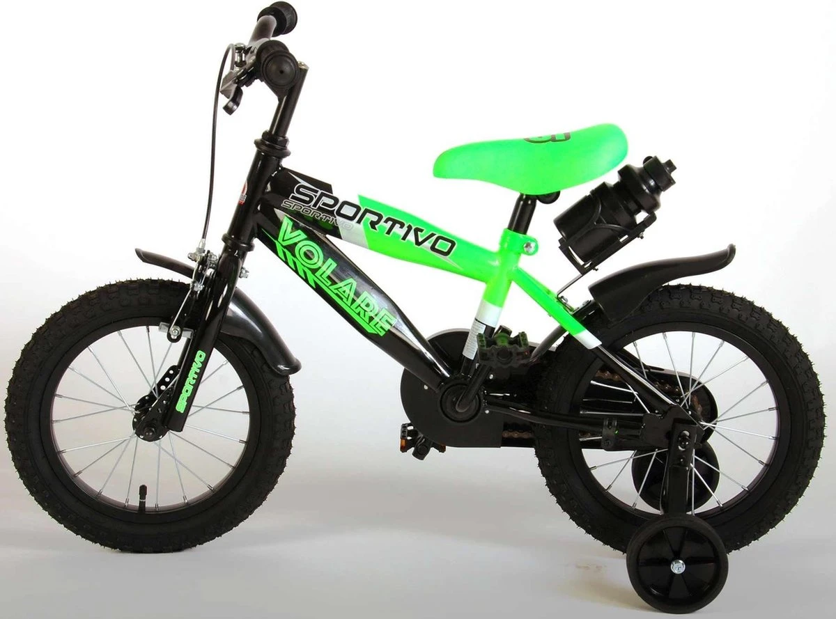 Volare Sportivo Kinderfiets - Jongens - 14 Inch - Neon Groen/Zwart - 95% Afgemonteerd - Image 11