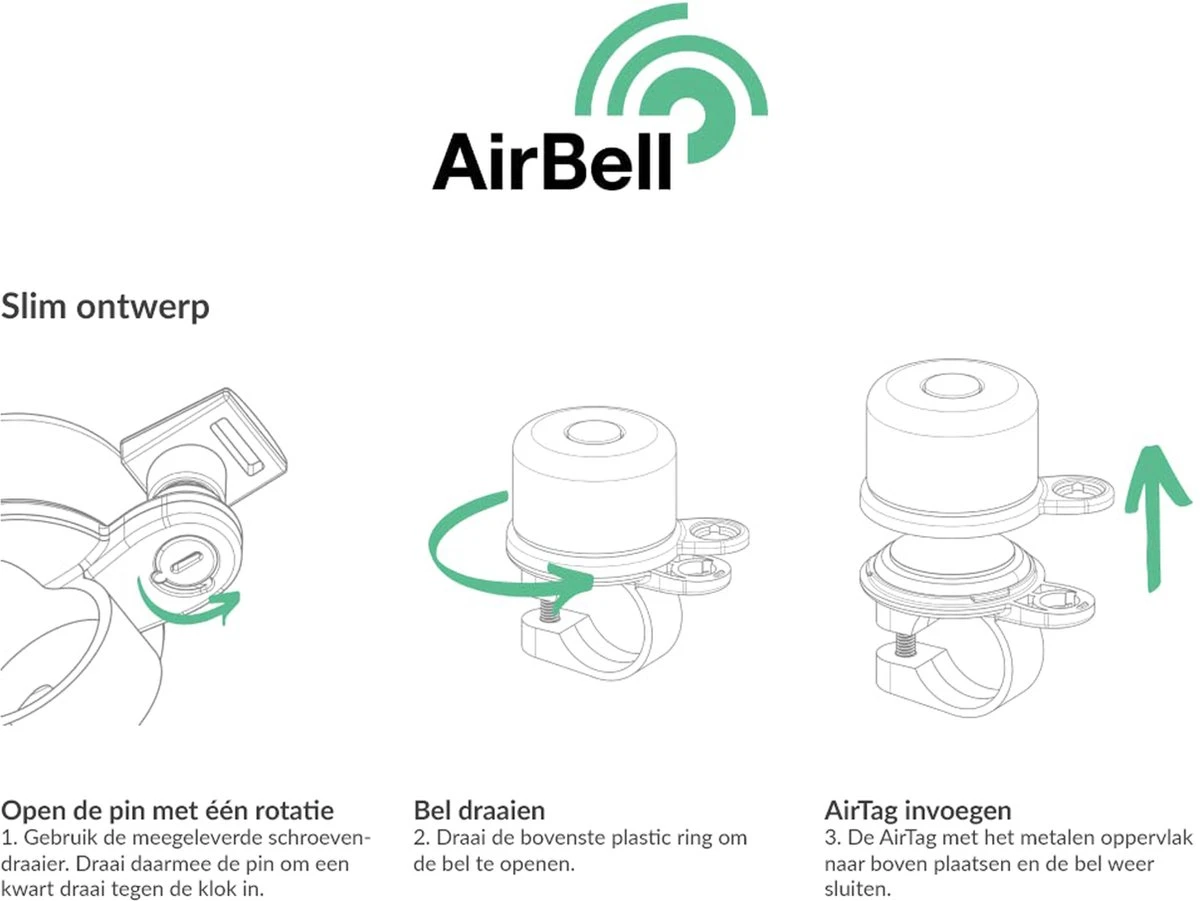 AirBell Fietsbel Voor Apple AirTag - Diefstalbeveiliging - Fietsbel - Image 8