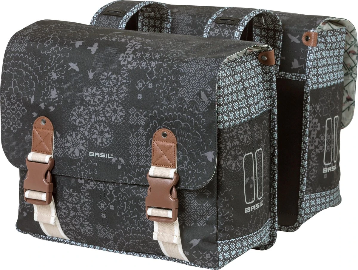Basil Bohème Dubbele Fietstas - Zwart - 35 Liter