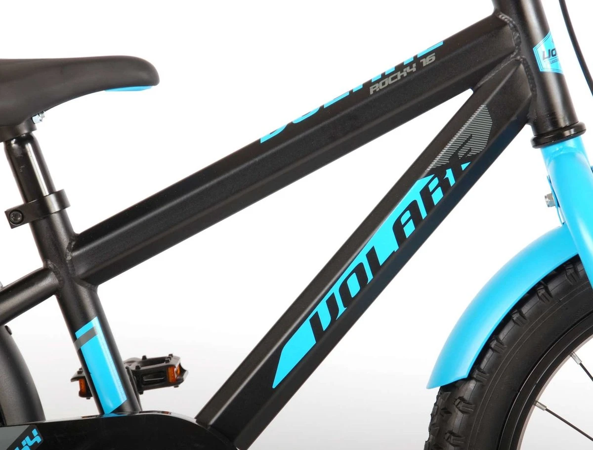 Volare Rocky Kinderfiets - 16 Inch - Zwart Blauw - 95% Afgemonteerd - Prime Collection - Image 4