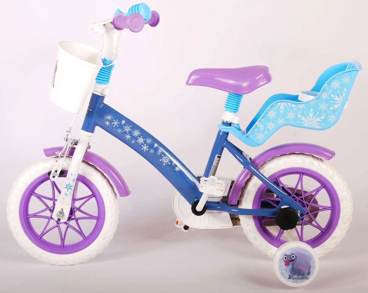Volare Disney Frozen Kinderfiets - Meiden - 12 Inch - Blauw Paars - Doortrapsysteem - Image 9
