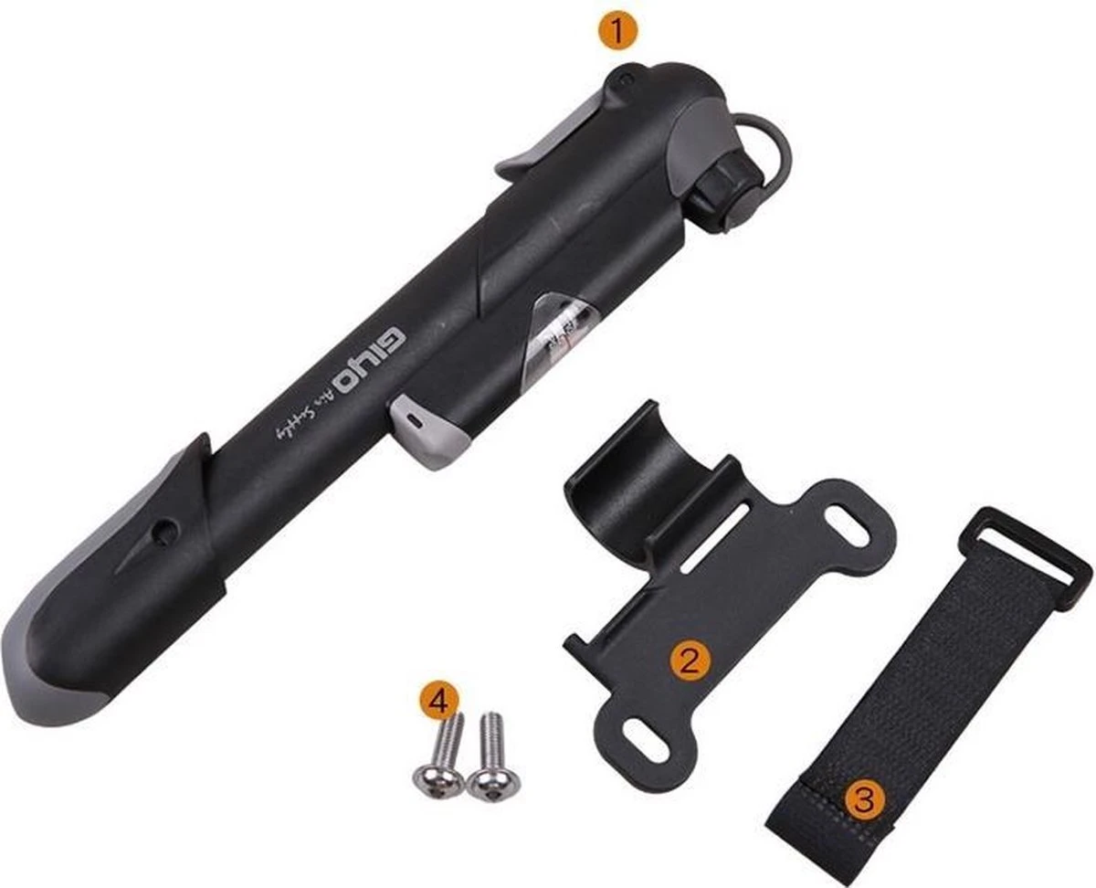 Giyo - Mini Fietspomp - Compact Achter Bidonhouder - Zwart - MTB - Race Fiets - Mountainbike - Hollands Ventiel - Frans Ventiel - Autoventiel - Image 3