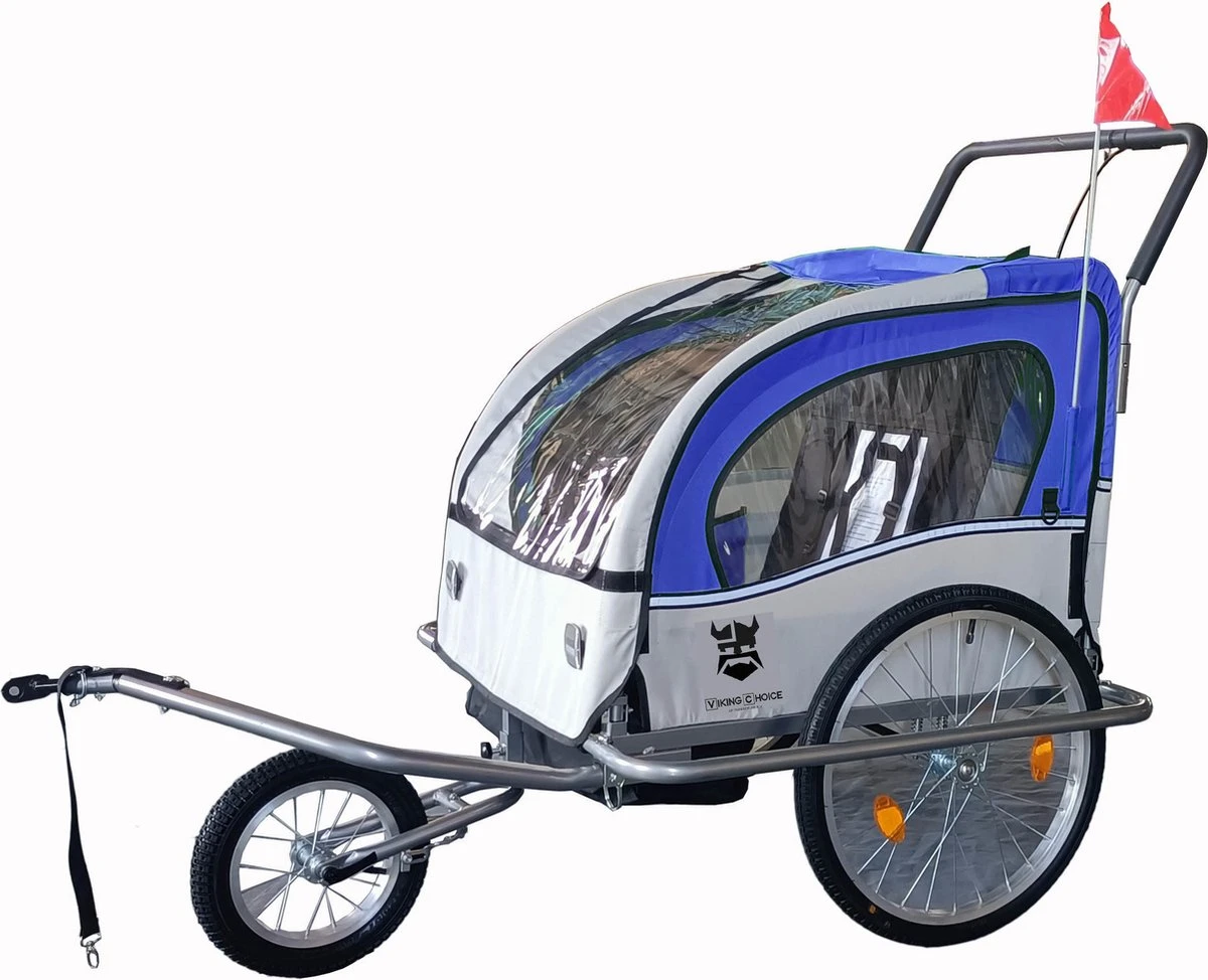 Fietskar Kind - Fietsaanhanger - Met Schokbreker - Blauw - Image 2