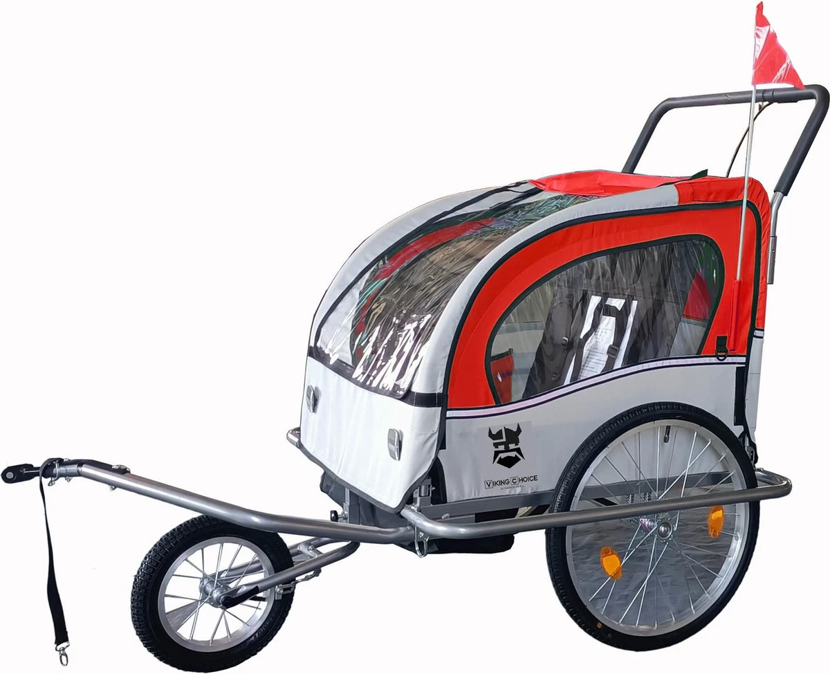 Fietskar Kind - Fietsaanhanger - Met Schokbreker - Rood - Image 2