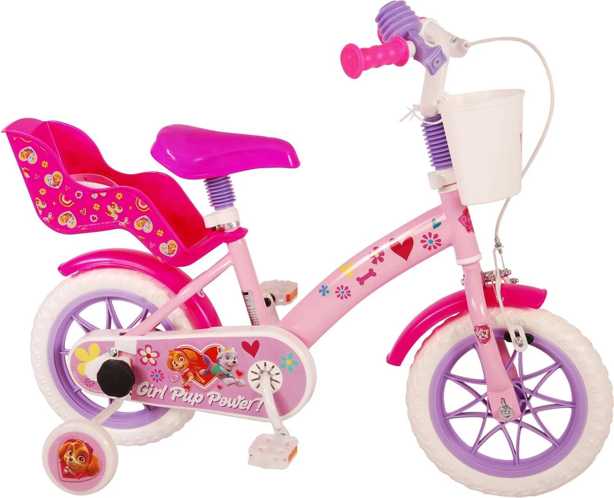 Volare Paw Patrol Kinderfiets - Meiden - 12 Inch - Roze - Doortrapper - Image 2