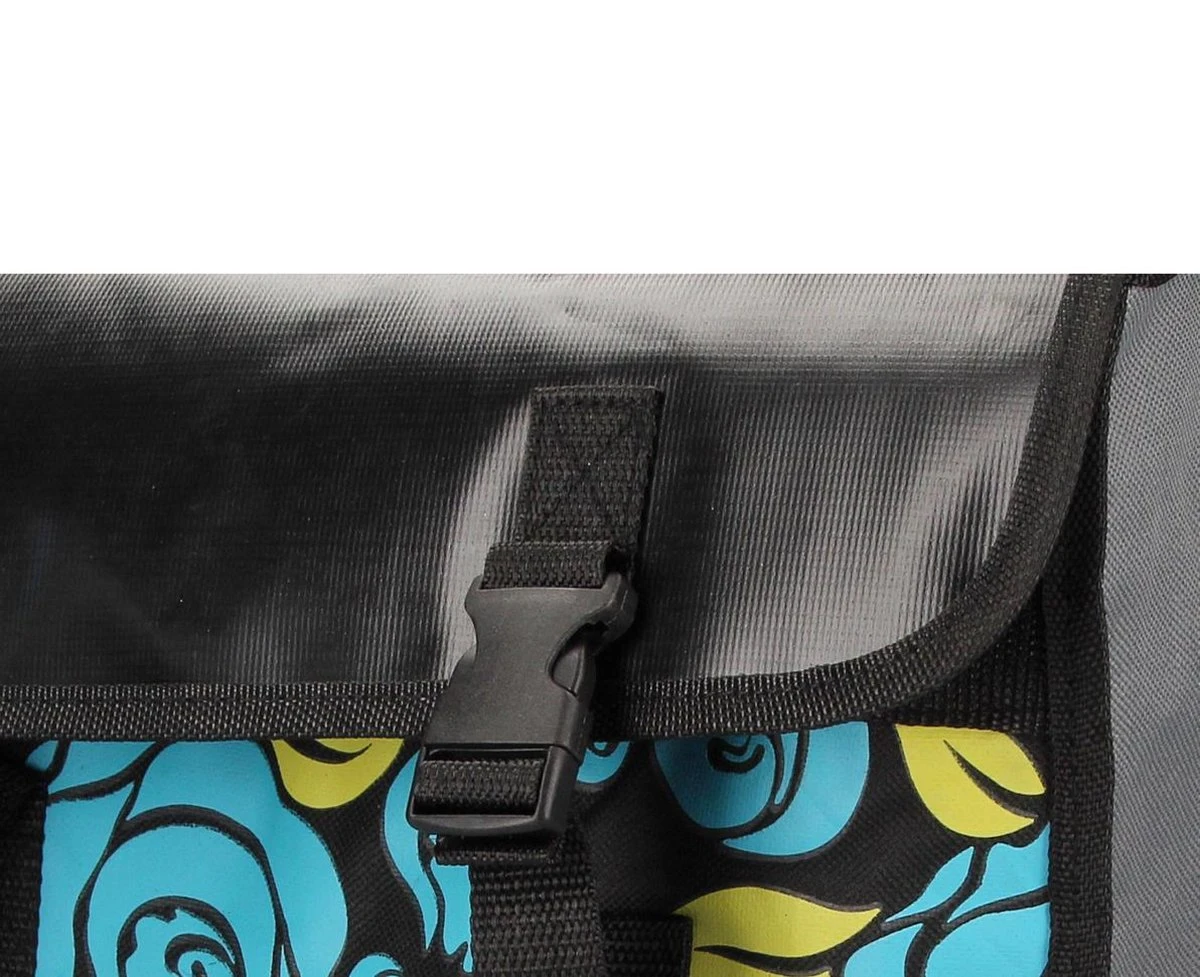 Lastpak Waterafstotende Dubbele Fietstas Met Bloemmotief – 35 Liter - Image 4