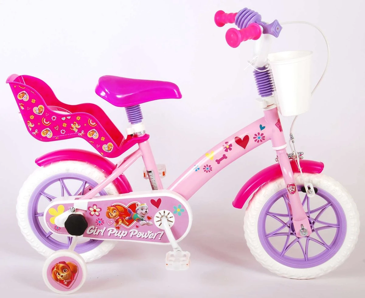 Volare Paw Patrol Kinderfiets - Meiden - 12 Inch - Roze - Doortrapper - Image 10