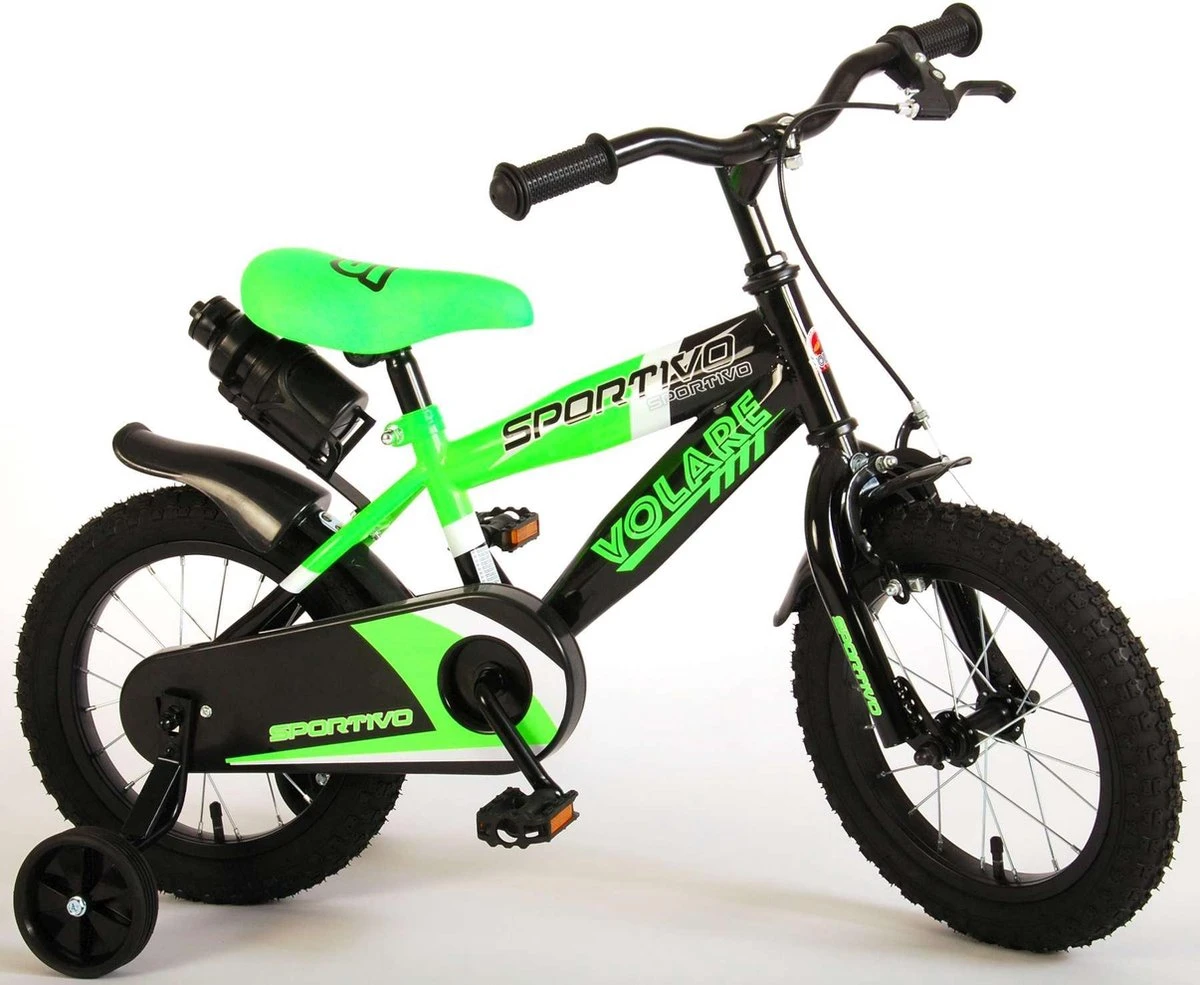Volare Sportivo Kinderfiets - Jongens - 14 Inch - Neon Groen/Zwart - 95% Afgemonteerd - Image 6