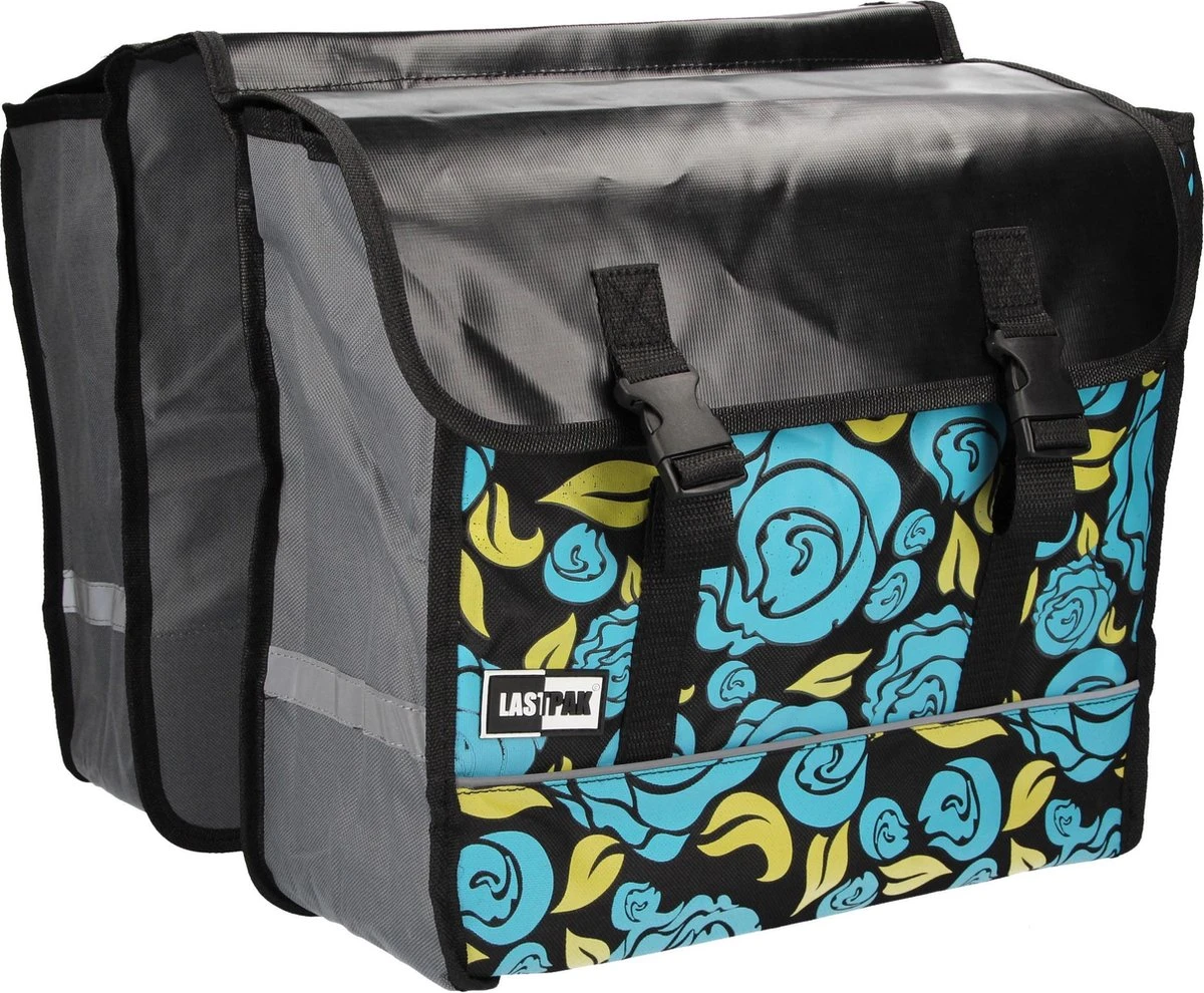 Lastpak Waterafstotende Dubbele Fietstas Met Bloemmotief – 35 Liter - Image 2