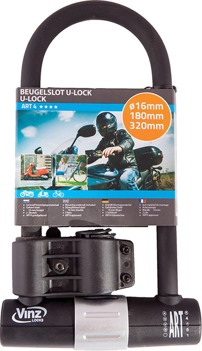 VINZ Ararat Beugelslot / Fietsslot / Motorslot / Scooterslot ART 4 - 32 Cm - Image 4