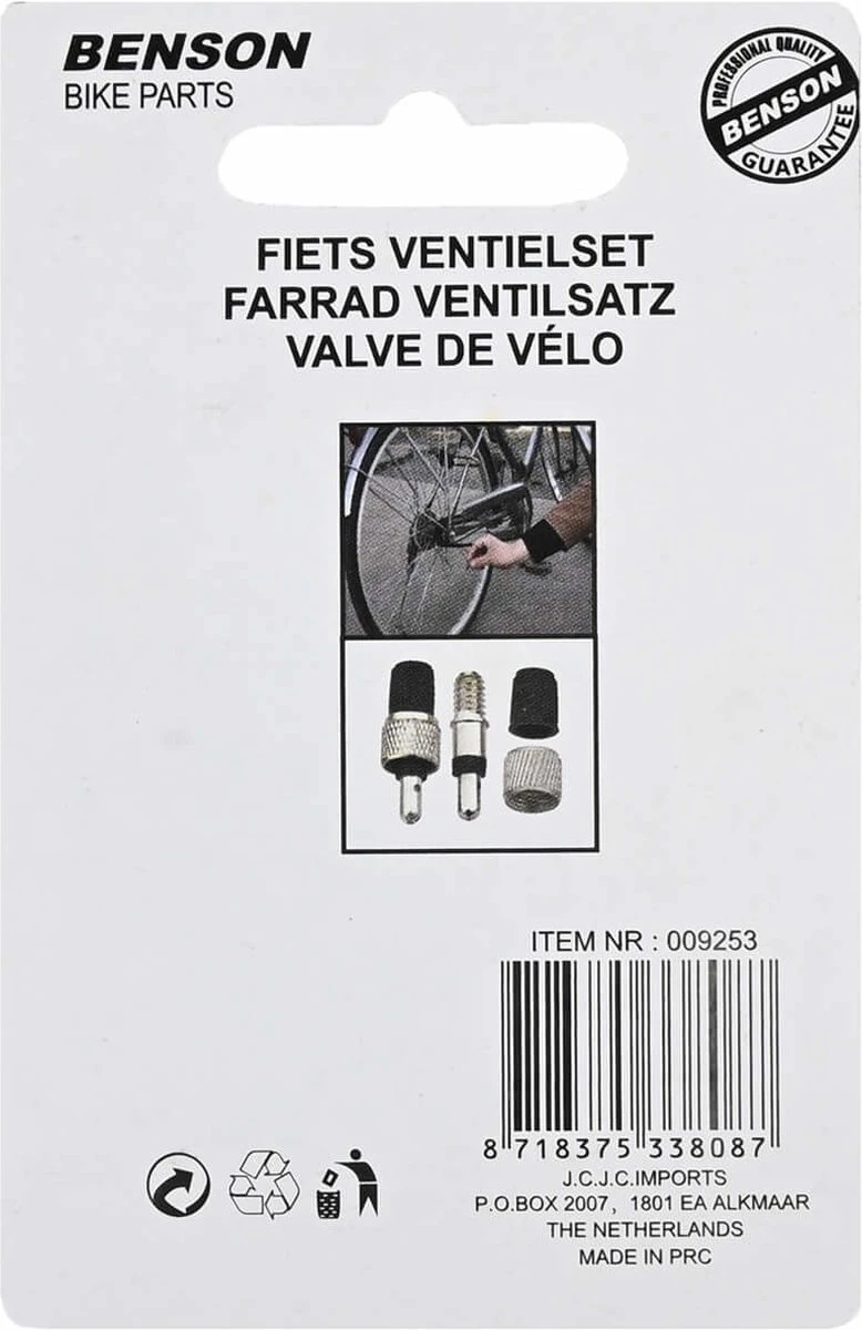 Benson Losse Fietsventiel Dunlop - Blitz - Hollands Met Stopdopje - 2 Stuks - Image 4