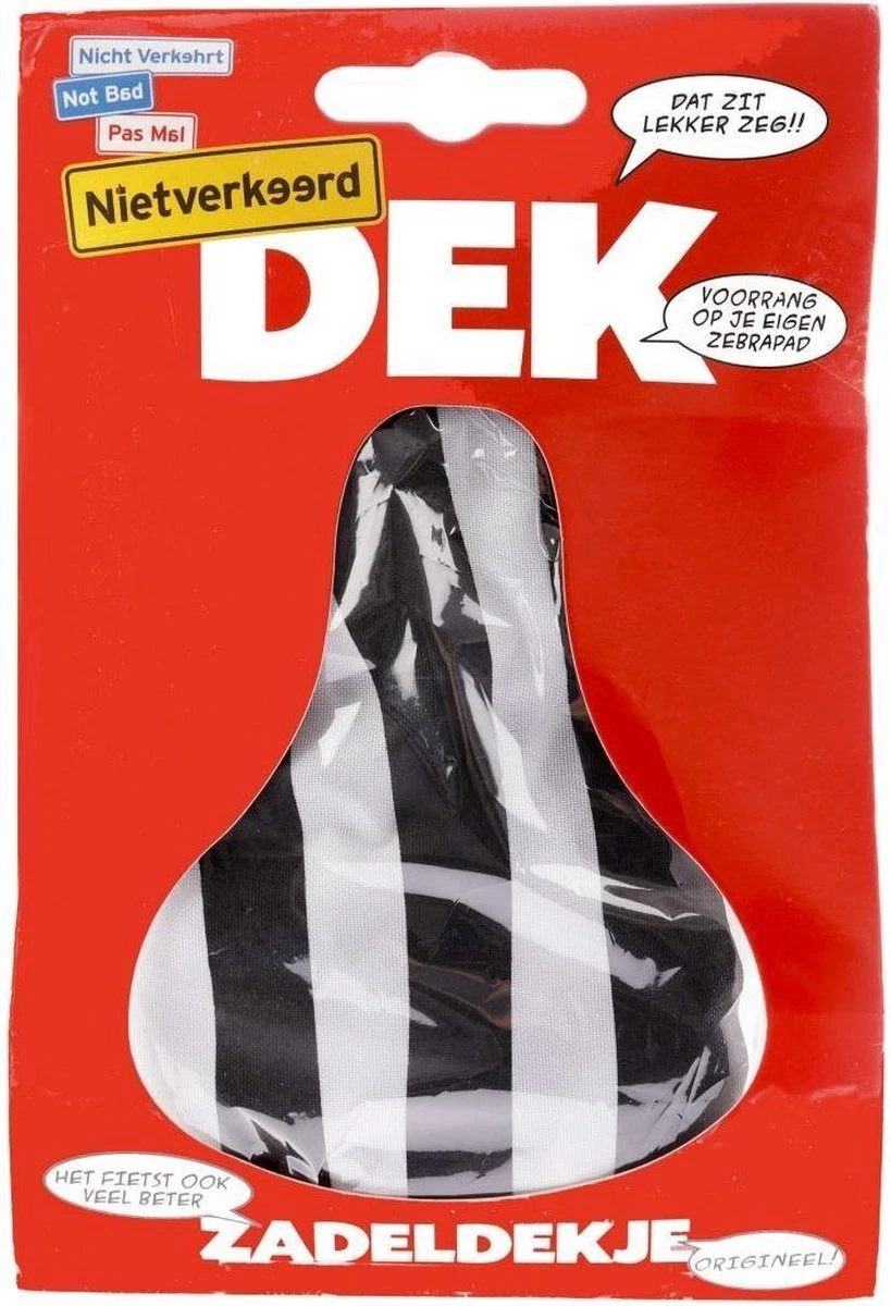 Niet Verkeerd Zadeldek Gestreept 17 X 25 Cm Polyester Zwart/wit - Image 2