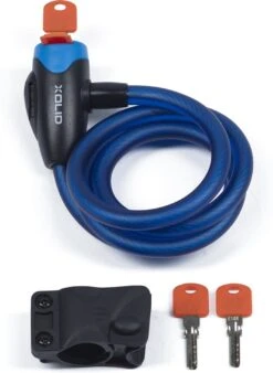 Xolid Kabelslot - Compact Fietsslot Uit Stevige Staalkabel Met 2x Sleutel En Frame Houder - Gebruik Slot Met Fiets - Alternatief Voor Ketting Ringslot Cijferslot Vouwslot Beugelslot - Lengte 120CM Dikte 12MM - Blauw