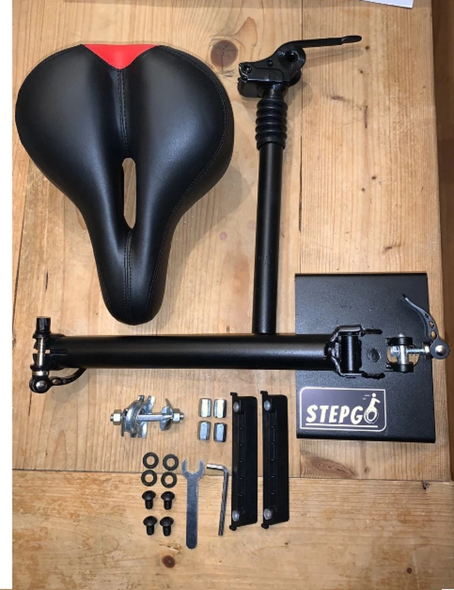 Zadel Voor Xiaomi Elektrische Step | Zitje Voor E-scooter | Verstelbaar | Zwart/Rood - Image 3