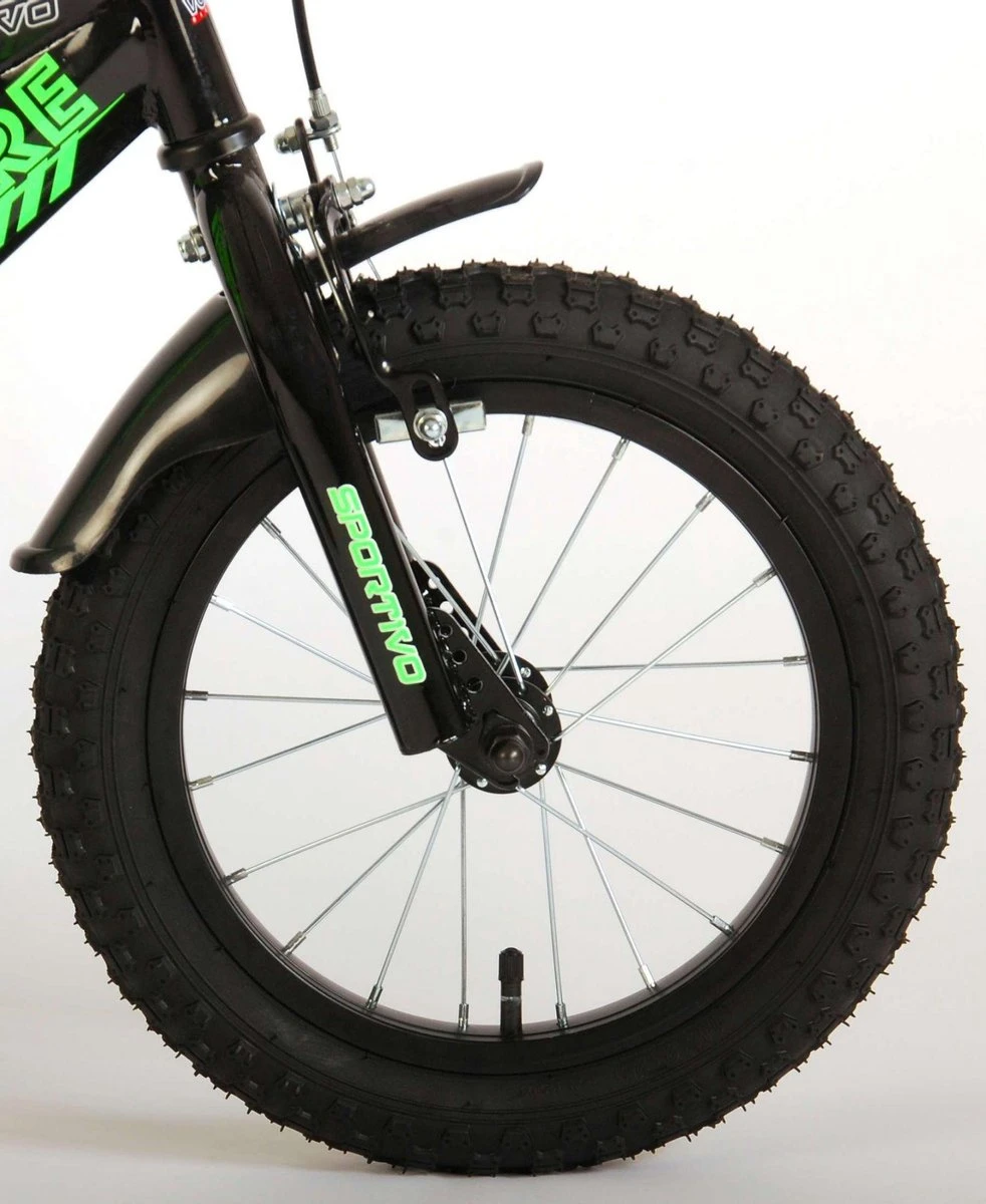 Volare Sportivo Kinderfiets - Jongens - 14 Inch - Neon Groen/Zwart - 95% Afgemonteerd - Image 4